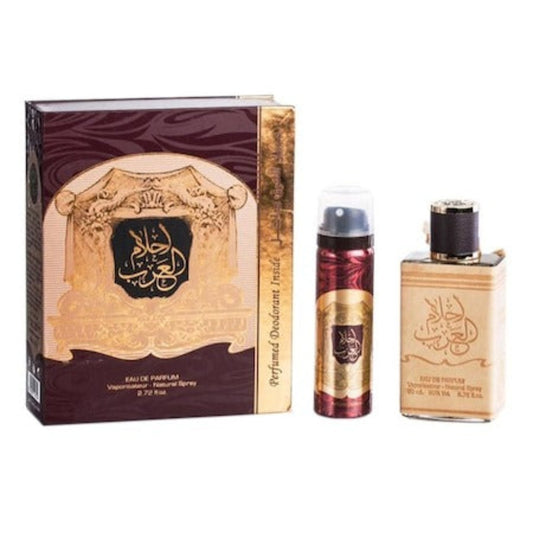 Set Ard Al Zaafaran, Ahlam Al Arab, Barbati: Apa de Parfum, 80 ml + Deodorant Spray, 50 ml